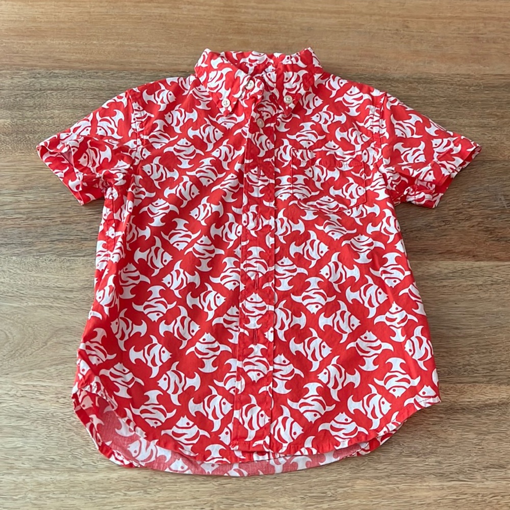 Crewcuts toddler “Fish” button down polo